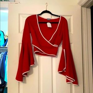 Red cropped top